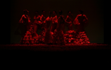 Model present creations from Vicky Martin Berrocal during the International Flamenco Fashion Show in Seville