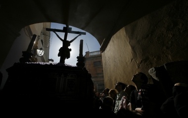 The image of Christ of "Los Estudiantes" brotherhood takes place during Holy Week in Seville