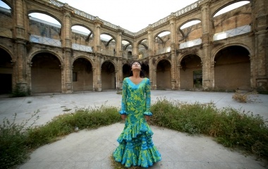 Japanese learner of flamenco song and dance, Maika Kubo, 24, poses during a photoshoot in the old monastery of San Jeronimo in the Andalusian capital of Seville